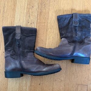 Brown Leather & Suede Camper Ankle Boots 8.5